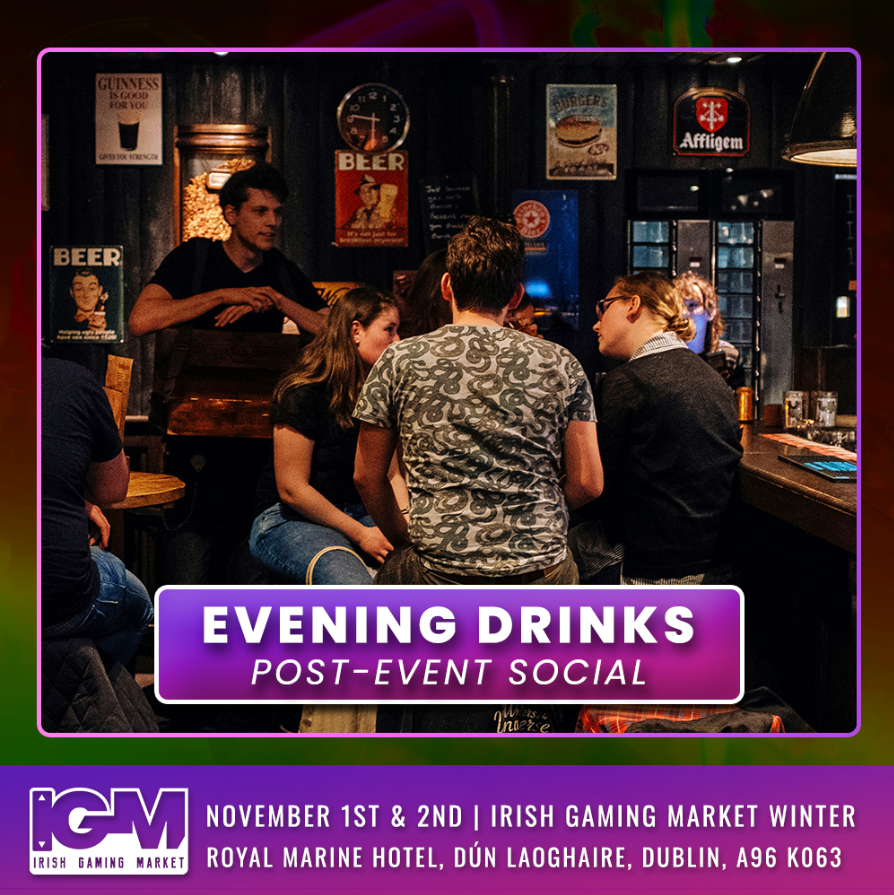 IREGamingMarket's tweet photo. 🍻 Evening Drinks at #IGMWinter!

Join us Sat, Nov 1st from 7:30pm in the Laurels Suite (Level 1) for a relaxed space to unwind, chat &amp; connect!

Featuring The Pixel Awards 2025  + Karaoke after! 🎤 18+ (ID required) &amp; IGM wristband needed for entry. 
Please drink responsibly. https://t.co/OfqvgbDToN