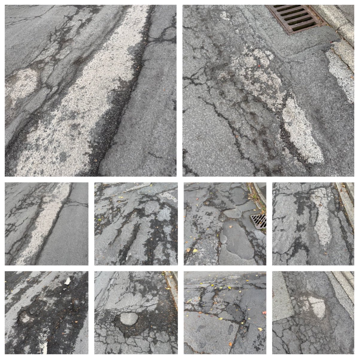 Is this the worst condition adopted road in Leeds? Hall Park Mount LS18  ⁦⁦<a href="/leedscitycounc1/">leedscitycouncil</a>⁩