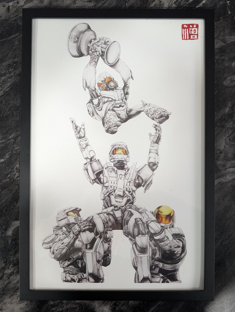 CaptainSmalls_'s tweet photo. Posters from Worlds 🔥 Personal favorite has to be the grunt being tossed up with the trophy #HaloWC #Halo https://t.co/l8HSYbItRQ