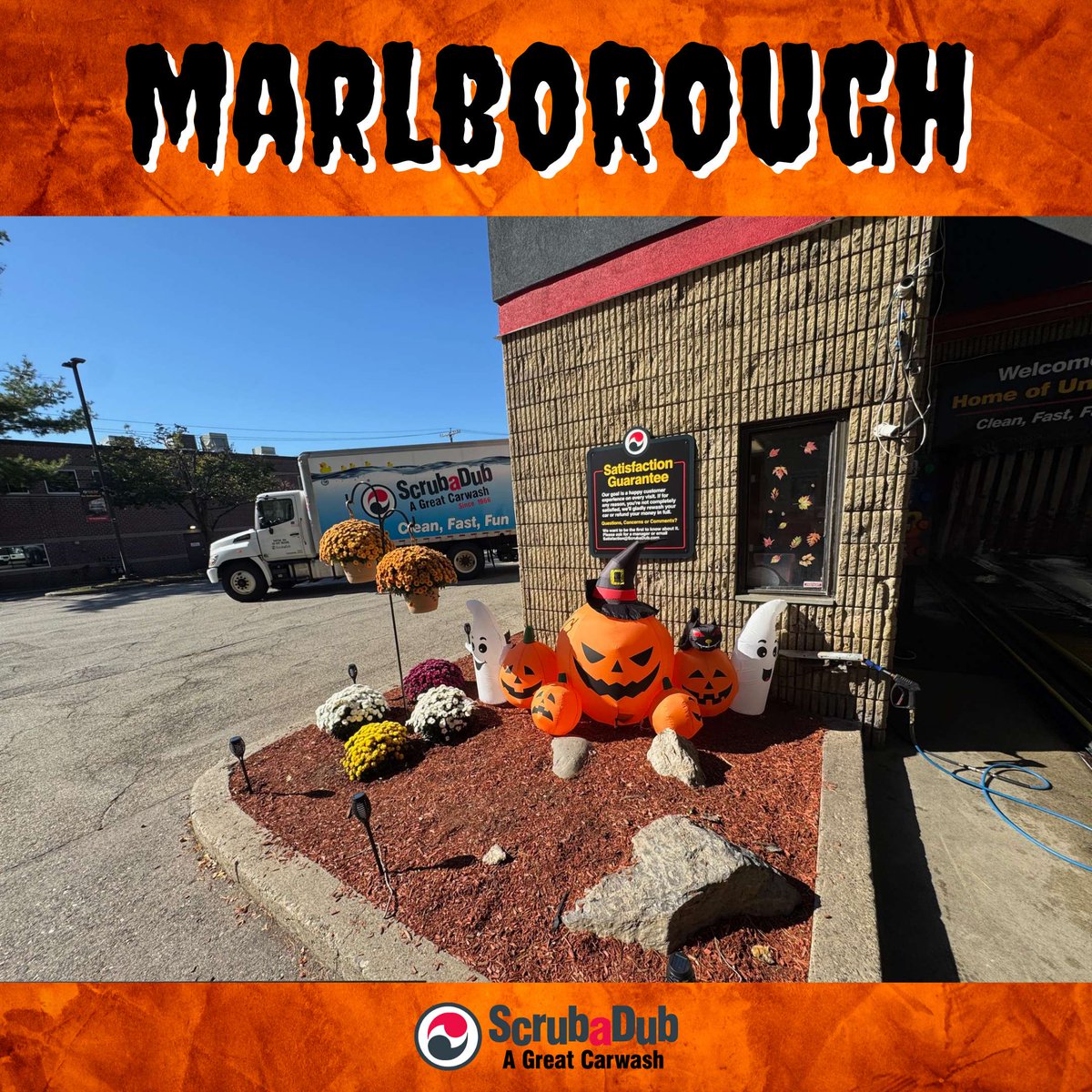 ScrubaDubCarWsh's tweet image. 🎃 Halloween is creeping up… and our Woburn and Marlborough locations are all decked out for the season! From pumpkins and cobwebs to skeletons and scarecrows, our sites are looking spooky and festive. 🍂🚗
#ScrubaDub #CleanCar #HalloweenReady #CarWash