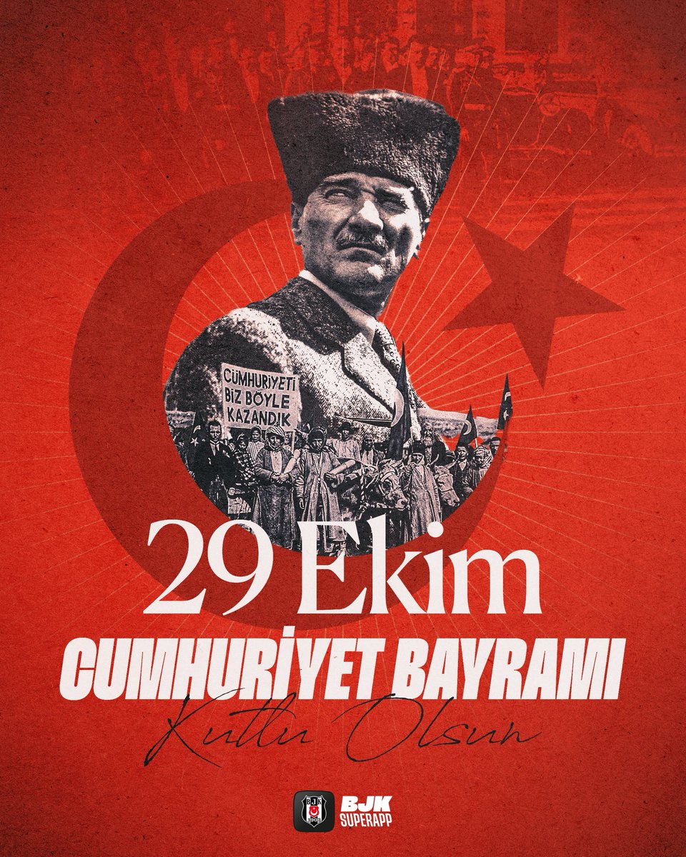 🇹🇷 Türkiye Cumhuriyeti 102 yaşında!

Cumhuriyetimizin ilanının 102. yıl dönümünde, başta Ulu Önderimiz Gazi Mustafa Kemal Atatürk ve silah arkadaşları olmak üzere tüm kahramanlarımızı saygı, özlem ve minnetle anıyoruz. 

29 Ekim Cumhuriyet Bayramımız kutlu olsun. 🇹🇷