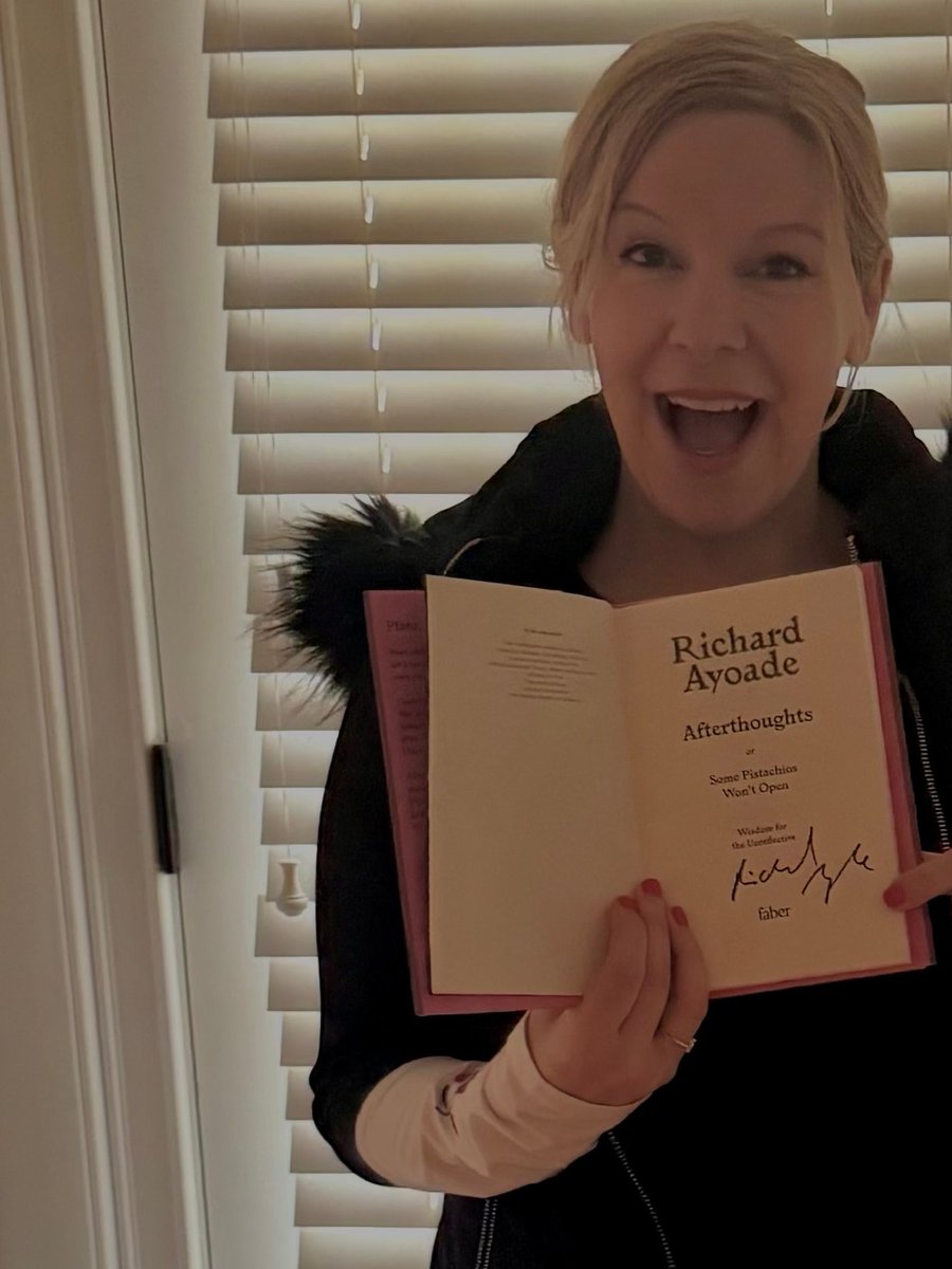 christytophat's tweet image. Today&apos;s smile is courtesy of Royal Mail delivering my signed copy of Afterthoughts: or Some Pistachios Won&apos;t Open– Wisdom for the Unreflective by @RichardAyoade 🫶 Sending thanks &amp;amp; air hugs from across the pond 🤽‍♀️ #VerbalDextrous #NewBookSmell @FaberBooks @Waterstones @RoyalMail