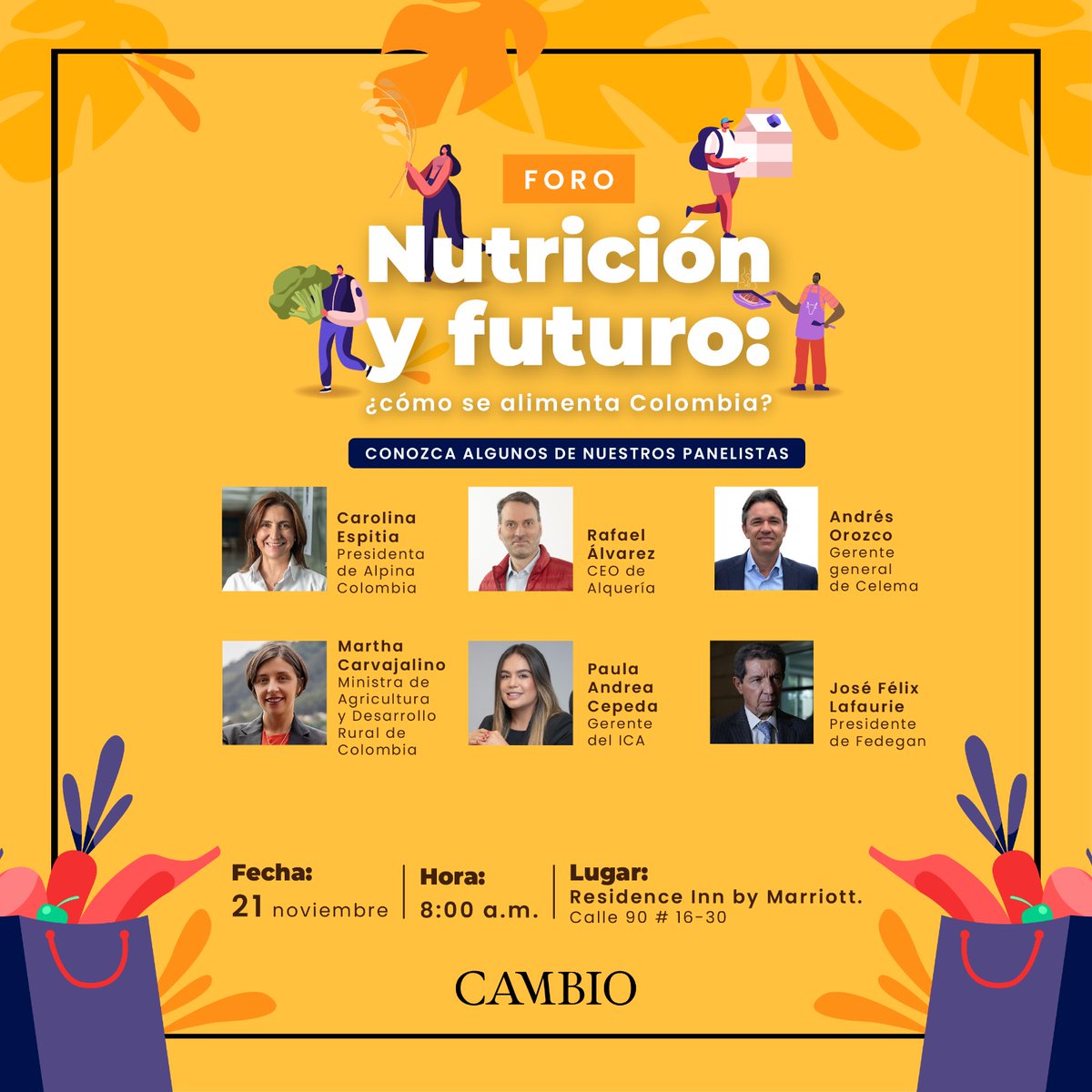 #ForoCómoSeAlimentaColombia | ¿Por qué es importante hablar de la calidad de los alimentos que consumen los colombianos? El próximo 21 de noviembre, no se pierda el análisis de los expertos sobre el panorama alimentario del país. Regístrese: tinyurl.com/twfwvbpw