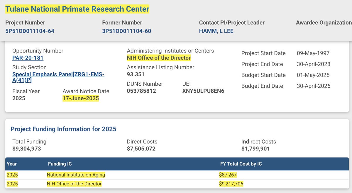 🙈 <a href="/DrJBhattacharya/">Jay Bhattacharya</a> &amp; <a href="/NKleinstreuer/">Dr. Nicole Kleinstreuer</a> just gave $9.3M in <a href="/NIH/">NIH</a> funding to the Tulane primate lab that these monkeys were reportedly being shipped from