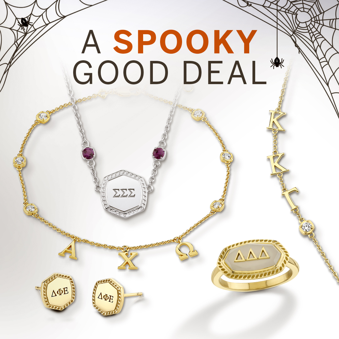 This deal is sweeter than your fave Halloween candy. 🍬👻 For a limited time, get 𝑭𝑹𝑬𝑬 𝑺𝑯𝑰𝑷𝑷𝑰𝑵𝑮 on your HJ Greek jewelry when you use code 𝟮𝟱𝗦𝗣𝗢𝗢𝗞𝗬 at checkout. 🎃 

*Promo not valid on official jewelry and/or badges. Valid through 10/31/25 at 11:59 p.m. EST.