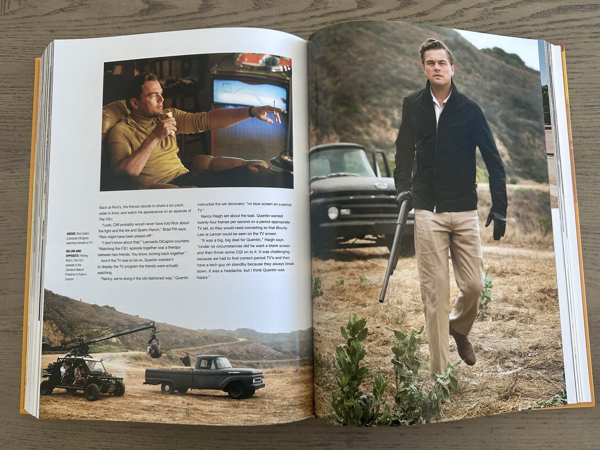 T_J_Newman's tweet photo. Can't get over how beautiful this book is. It's out today and it's THE book for anyone fascinated by the filmmaking process. 
Congrats @JayAGlennie on The Making of ONCE UPON A TIME IN HOLLYWOOD
https://t.co/Bd7kZvnHQy https://t.co/hHTepsy1fv