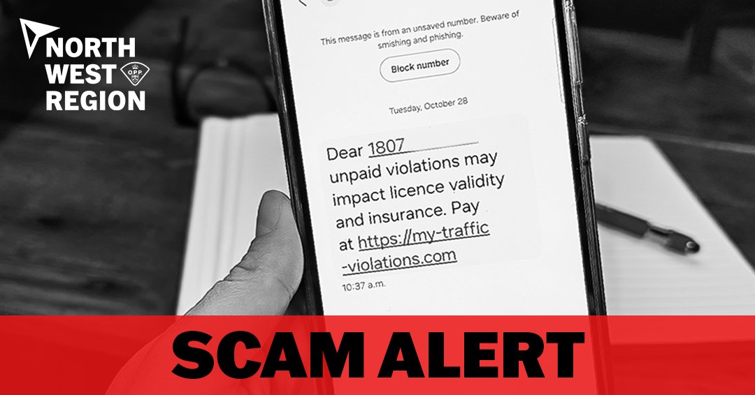 Reports of fake text messages are circulating across the region claiming you have unpaid or outstanding tickets. This scam called smishing which uses text messages instead of emails to trick you into clicking links or sharing personal information.

Remember: legitimate tickets