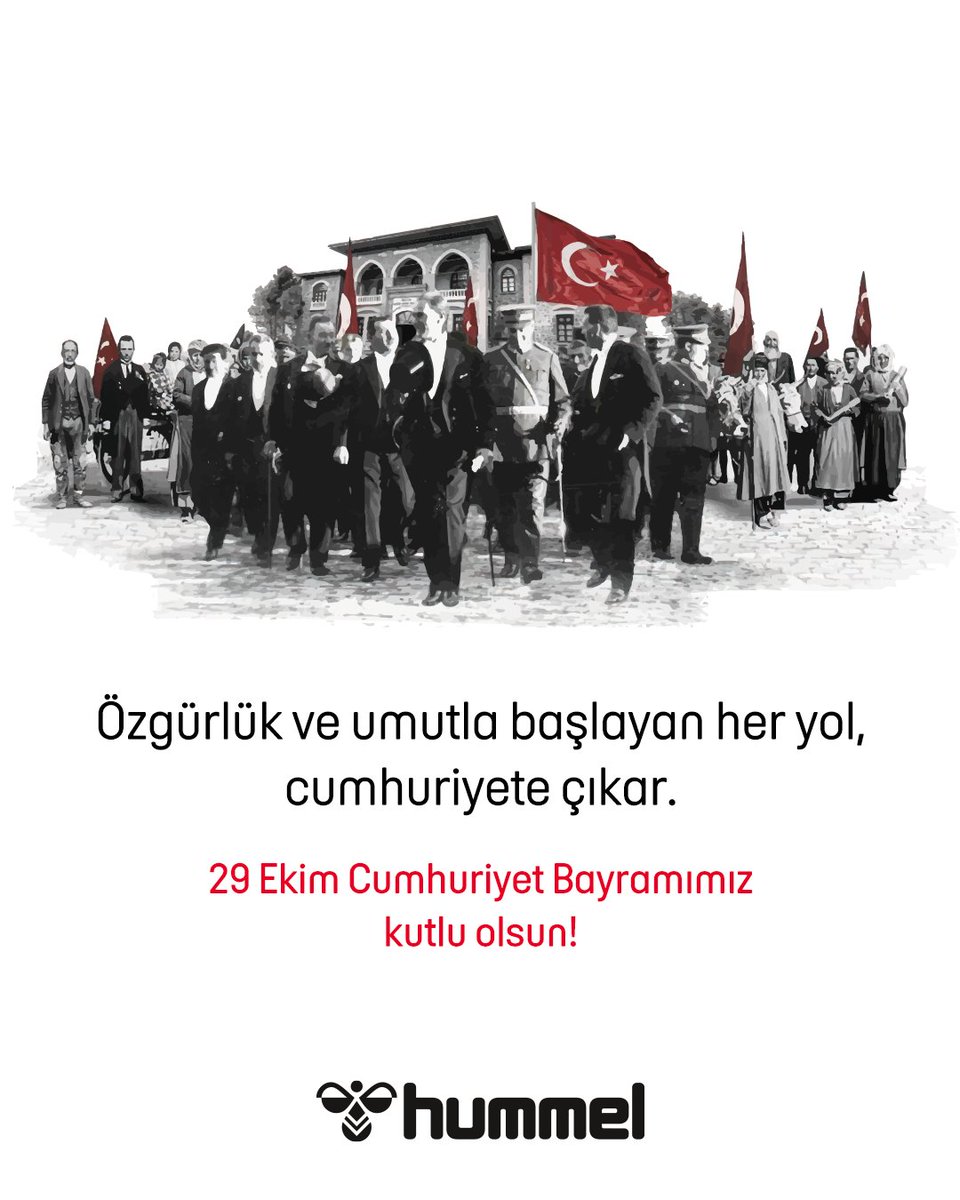 Cumhuriyetimizin 102. yılında, o ilk günkü umut ve kararlılıkla ilerliyoruz.
Cumhuriyet Bayramı’mız kutlu olsun. 🇹🇷

#CumhuriyetBayramı #29Ekim #hummel