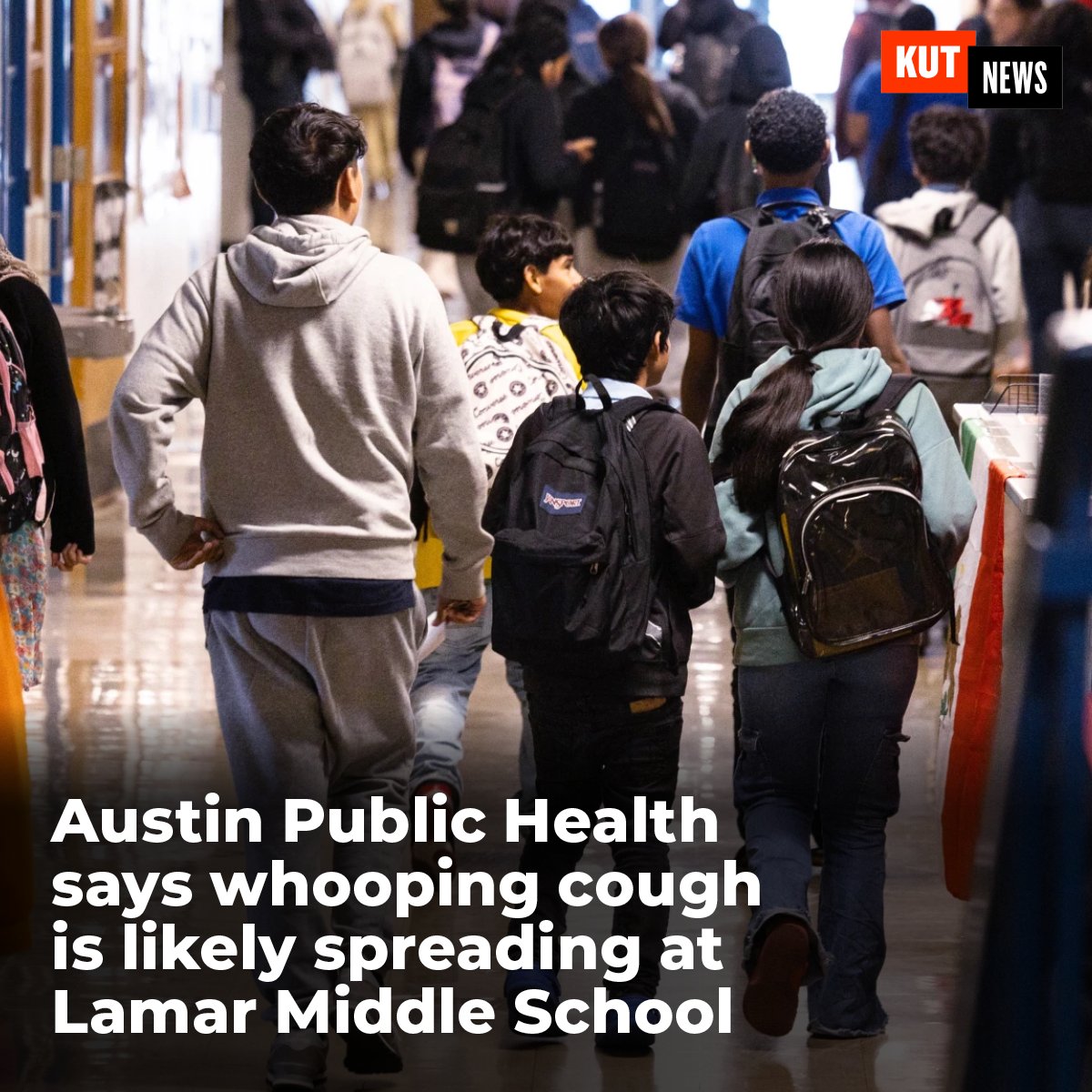 Austin Public Health has confirmed five cases of pertussis, better known as whooping cough, at Lamar Middle School this year. Those cases involve unrelated students from various grades and classes.
kut.org/health/2025-10…