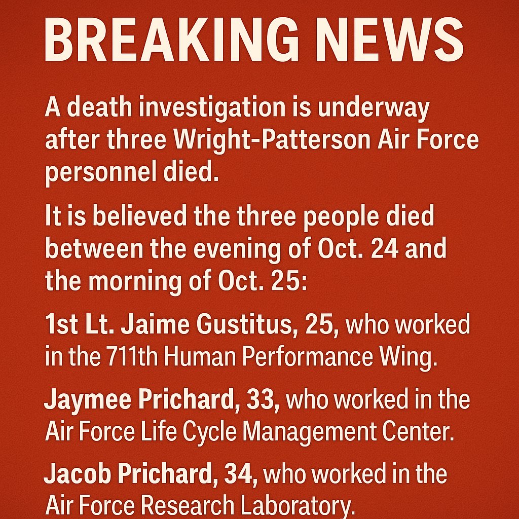 🚨BREAKING: Three researchers are gone from Wright-Patterson Air Force Base  one of the most guarded facilities in the country, long tied to experimental aerospace programs and the classified edges of human performance science.

Between the night of October 24th and the morning