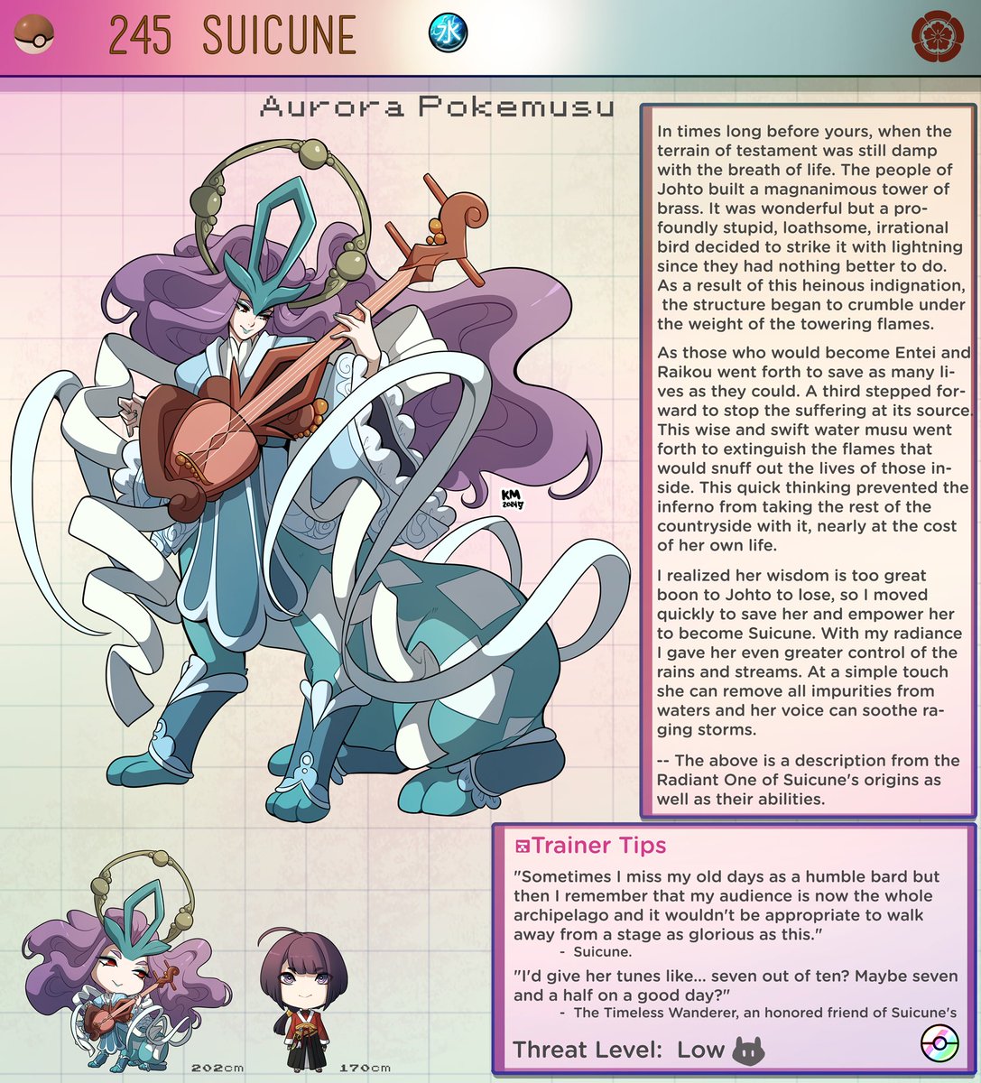 kinkymation's tweet photo. Suicune is the gentle rain of Johto, she appreciates music above all else, so she's searching for a partner with a love for melodies and talent that rivals her own!
dex: @wilsonthegreen https://t.co/AgZEHT4o33