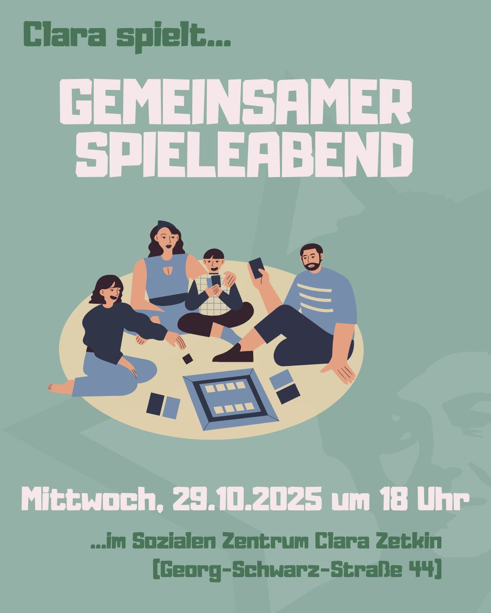 solinetzleipzig's tweet image. 🎲CLARA SPIELT 🎲

Heute findet wieder der Spieleabend statt.

Schaut gerne im SZ Clara Zetkin vorbei!

📆 Mi, 29.10
🕔 18 Uhr
📍 SZ Clara Zetkin, Georg-Schwarz-Str. 44

#Leipzig #Spieleabend #Altlindenau #Lindenau