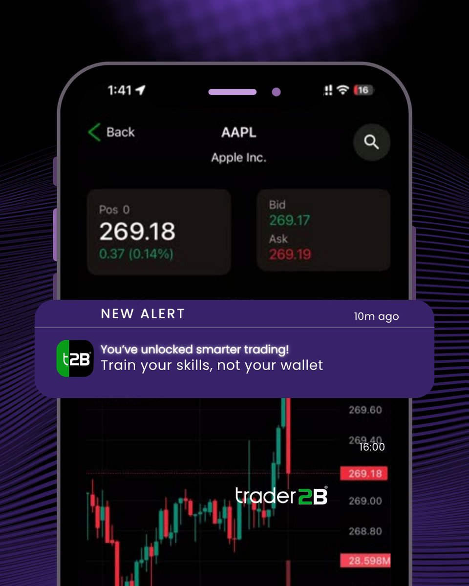 trader2B_'s tweet image. You’ve unlocked smarter trading.
Train your skills, not your wallet.
Real market. Zero risk. #Trader2B