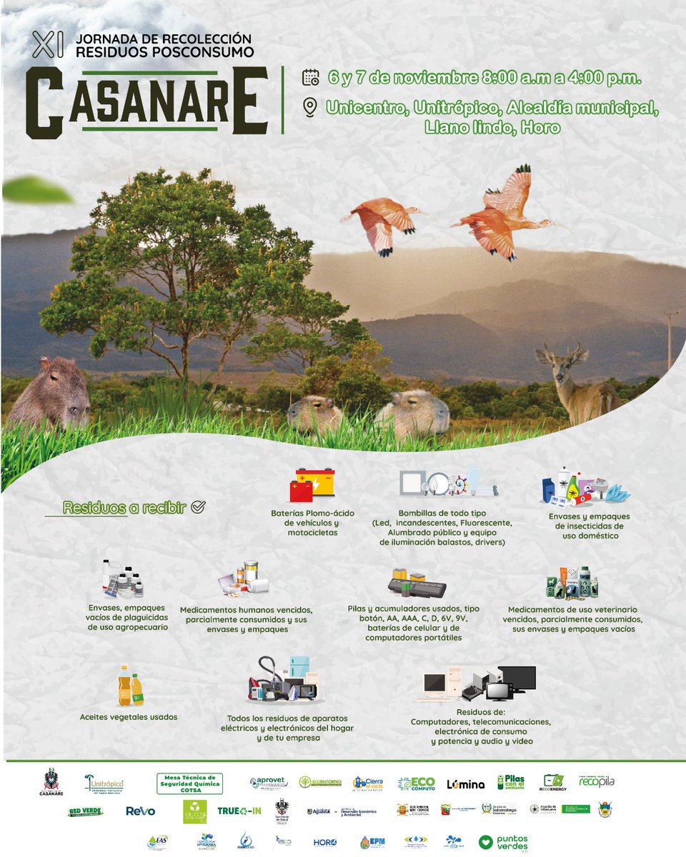 ♻️ ¡Súmate a la JORNADA POSCONSUMO 2025!

Reduce la contaminación y apoya el #PIGA

📅 6 y 7 de noviembre
🕗 8 a.m. a 4 p.m.
📍Punto de recolección: entrada peatonal – Unitrópico 🌱
 
#CompromisoAmbiental #UnitrópicoSostenible