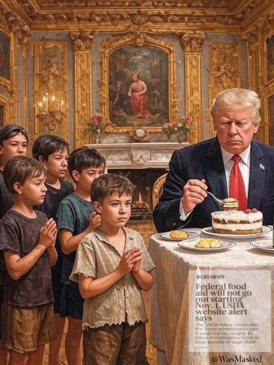 <a href="/StateDept/">Department of State</a> <a href="/WhiteHouse/">The White House</a> <a href="/POTUS/">President Donald J. Trump</a> Ew your so strong sir!  May we have a piece of your cake please? , 🙏🏻 since you’ll be ending our SNAP food program November 1st many of us American children will be going hungry 😔