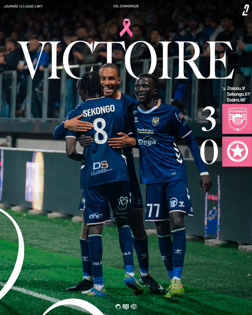 ⏹️ Victoire !

Les Maritimes enchaînent avec un deuxième succès consécutif, sur le score de 3-0 💪
Un match maîtrisé et abouti de la part des Dunkerquois, qui grimpent à la 8ᵉ place du classement 🔝

3️⃣-0️⃣ | 90+5’

#TeamUSLD #USLDRED