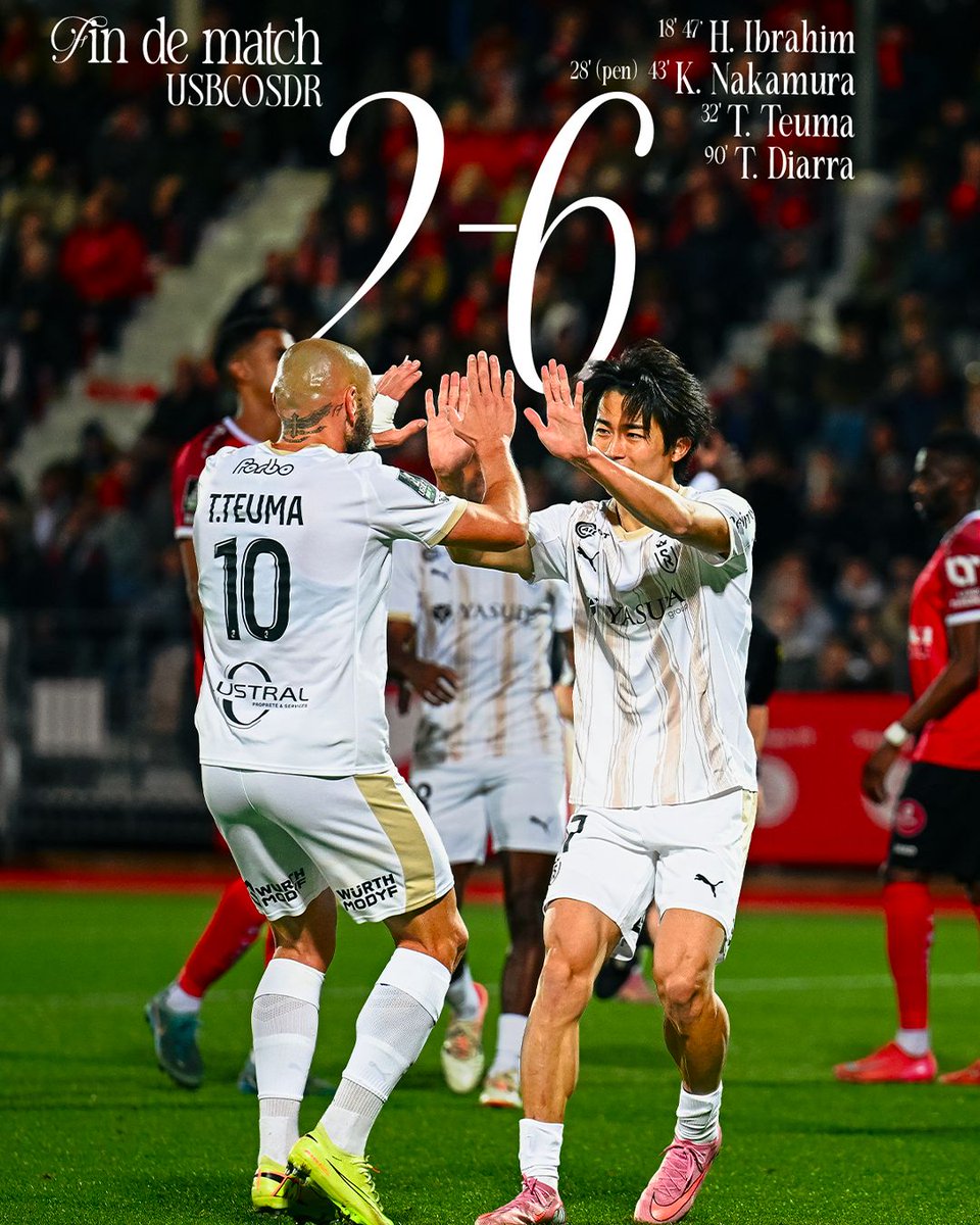 ⏱️ 90+4' 2️⃣-6️⃣

🏁 VICTOIRE ! Nos Rémois déroulent et s’imposent largement à Boulogne ! 💪🔴⚪️

🔜 Rendez-vous dès samedi à Delaune, pour confirmer face à l'USL Dunkerque. 

#USBCOSDR #GoSDR