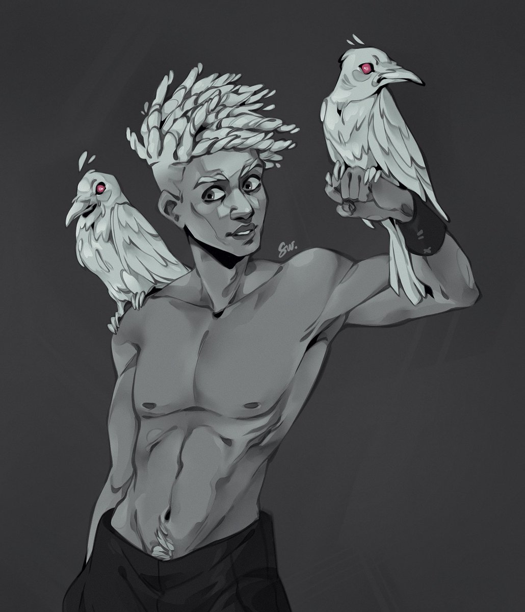 Muscle study with Ekko while listening to some crow lore🐦‍⬛🐦‍⬛