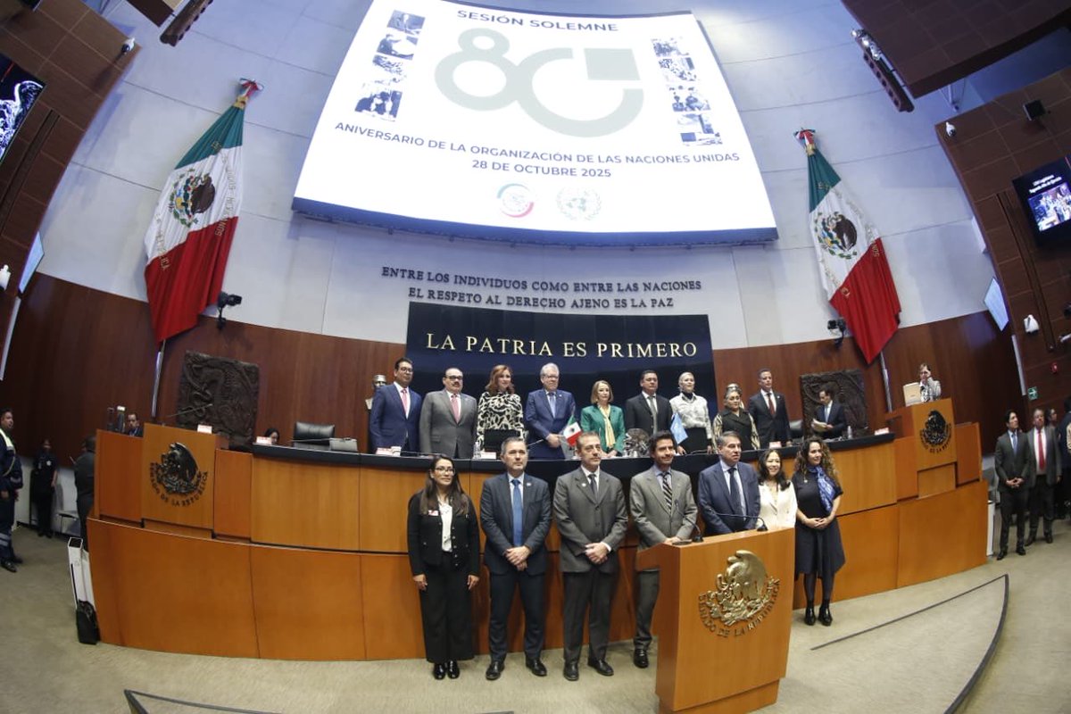 En el Senado de la República conmemoramos el 80 aniversario de la creación de la ONU, una organización que nació con el propósito de mantener la paz, defender los derechos humanos y fomentar la cooperación entre las naciones. Sigamos construyendo un mundo más justo, seguro y