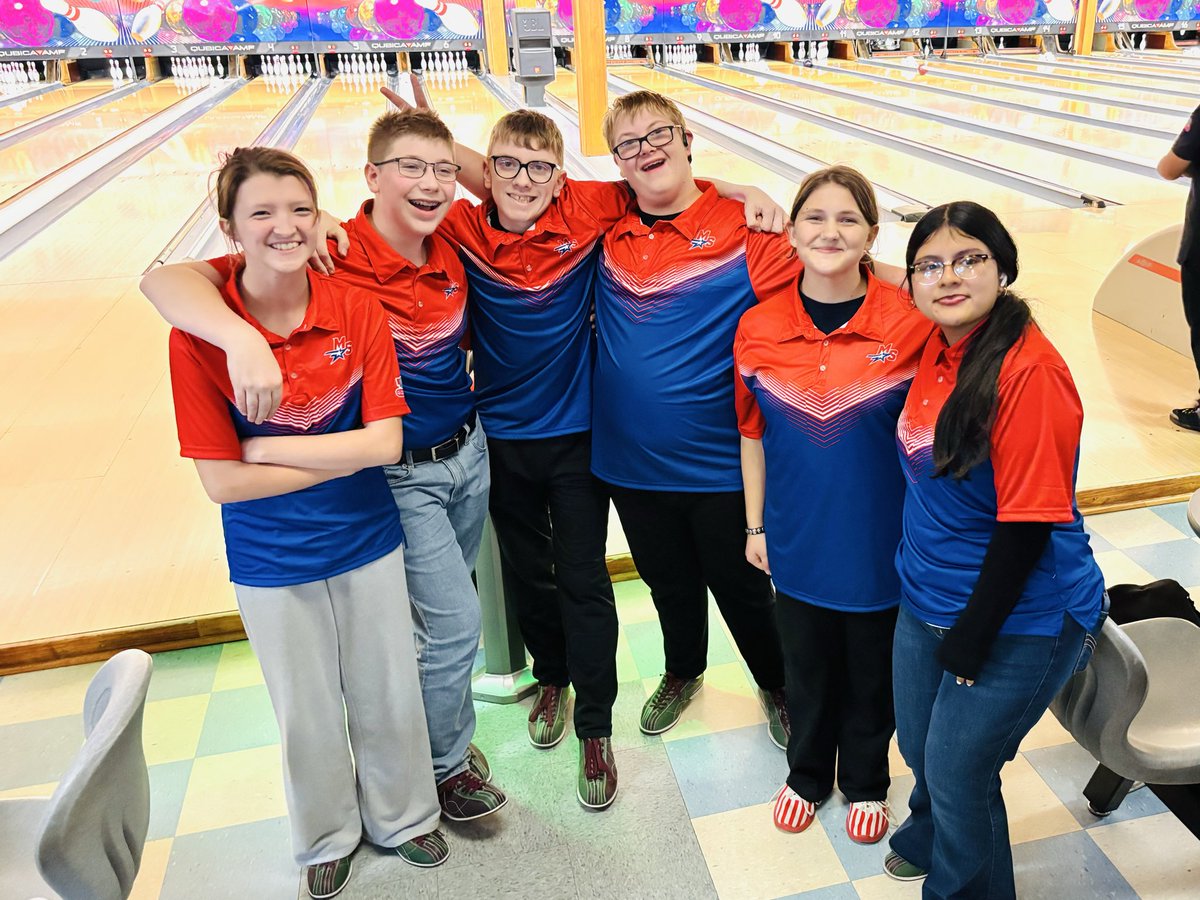 MSHSactivities's tweet photo. Patriot Nation - Unified Bowling got their season rolling today! They are looking good in those new uniforms too! @MSouthUnified #GoPatriots https://t.co/pD7kgal0YP