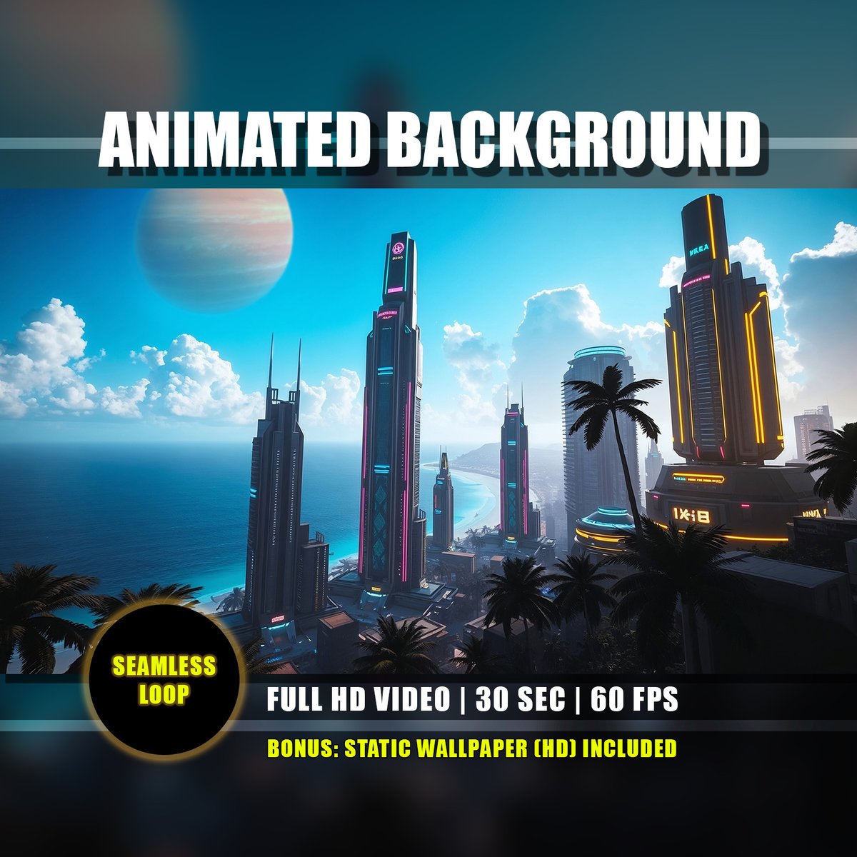 EternalStudioCo's tweet photo. ๐๏ธ A #Scifi #Cityscape Shore! A #cyberpunk #metropolis meets a beach, perfect as a live #animatedbackground for Twitch streamers & VTubers.
https://t.co/x6v84TOuHs
#smallstreamers #livewallpaper #youtubebackground #twitchoverlay #streamerasset #loopingbackground #cyberpunkcity https://t.co/gE2P3h8EGT