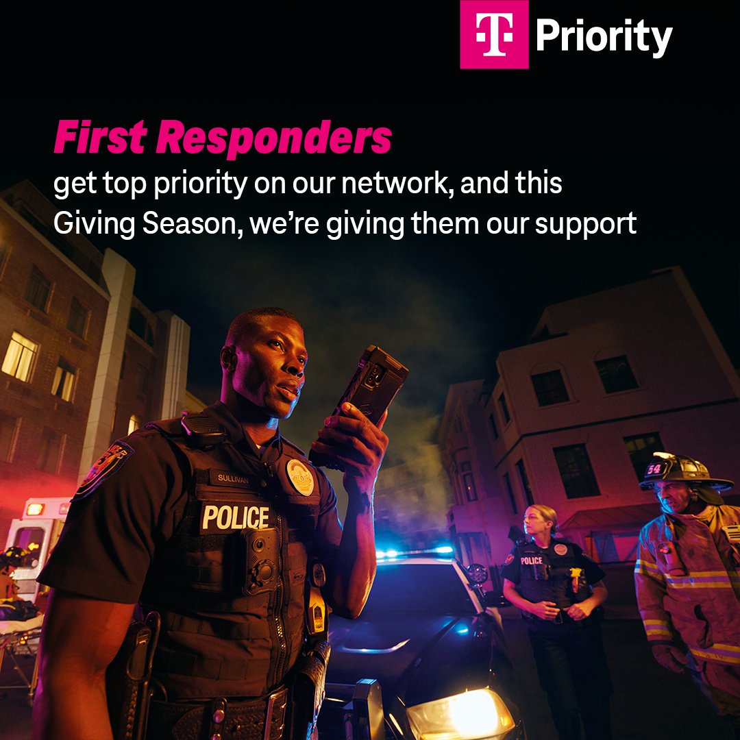 devito_steve's tweet image. First responders always show up - and so does @TMobile 💪 With T-Priority, we’re keeping them connected and with Giving Season, we&apos;re giving back to the nonprofits that support them every day 🤝

#TeamMagenta