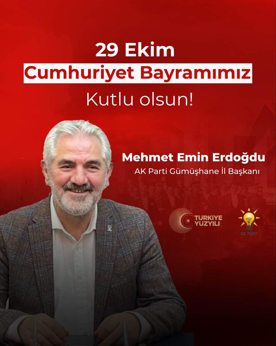 Cumhuriyetimizin bize yüklediği sorumlulukla;
ahlakta, adalette, bilimde, sanayide, eğitimde ve teknolojide
daha güçlü bir Türkiye için
Türkiye Yüzyılı’nda hep birlikte omuz omuza yürüyoruz.

29 Ekim Cumhuriyet Bayramımız kutlu olsun! 🇹🇷

#TürkiyeYüzyılı #Cumhuriyet #29Ekim