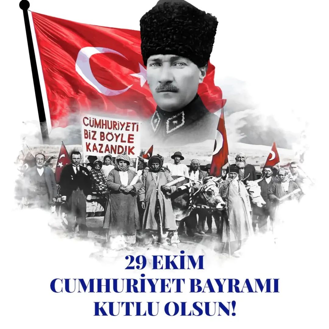 🇹🇷 Türkiye Cumhuriyeti 102 yaşında!

Cumhuriyetimizin ilanının 102. yıl dönümünde, başta Ulu Önderimiz Gazi Mustafa Kemal Atatürk ve silah arkadaşları olmak üzere tüm kahramanlarımızı saygı, özlem ve minnetle anıyoruz. 

29 Ekim Cumhuriyet Bayramımız kutlu olsun. 🇹🇷