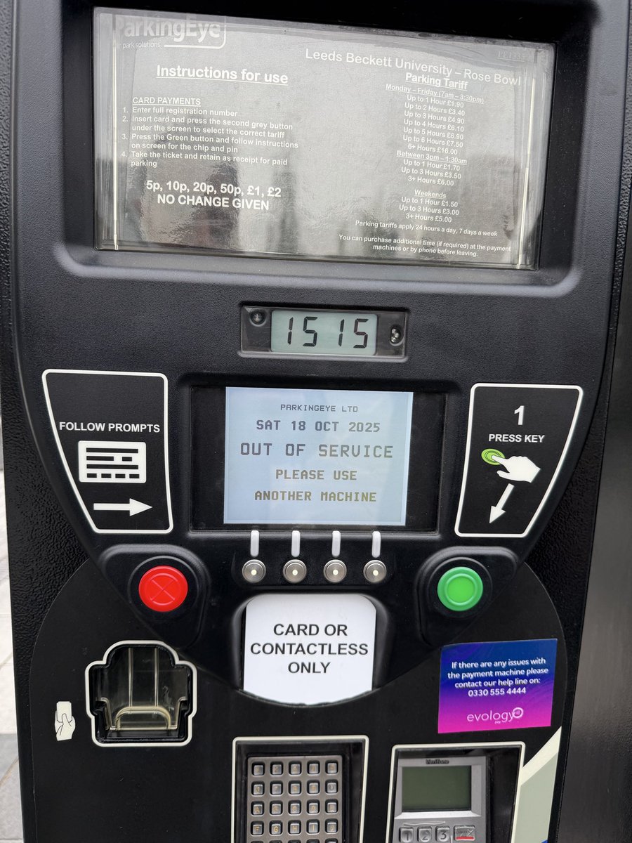 hemingwayben's tweet photo. @BritishParking 
Your pay machine was out of order so I tried your app and that didn’t work now I get a fine for £100 🤷🏻‍♂️ so what happens now ? Do you want to go back on the @BBCNews to tell them how fair you are ?? https://t.co/wGHRn7OVKb