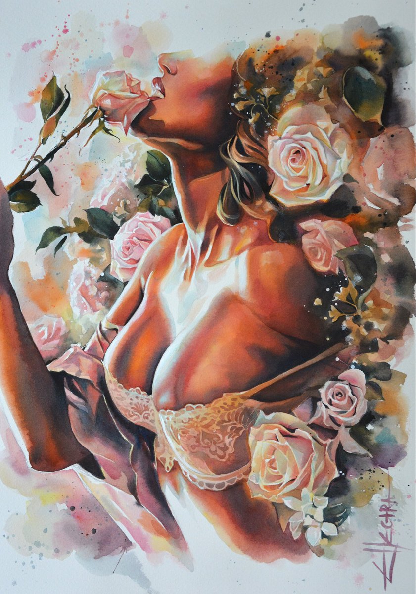 EllectraArt's tweet photo. Original watercolour painting 🌹 A3 size on 100% cold pressed cotton paper. Let me know your thoughts.
Also, don’t forget to subscribe for mailing list (at the bottom of my website) to join the secret sale happening very soon! 🤫 ➡️ https://t.co/vWJ6TzX9Z4 
#sensualart #floralart https://t.co/rqS9W5WH9u