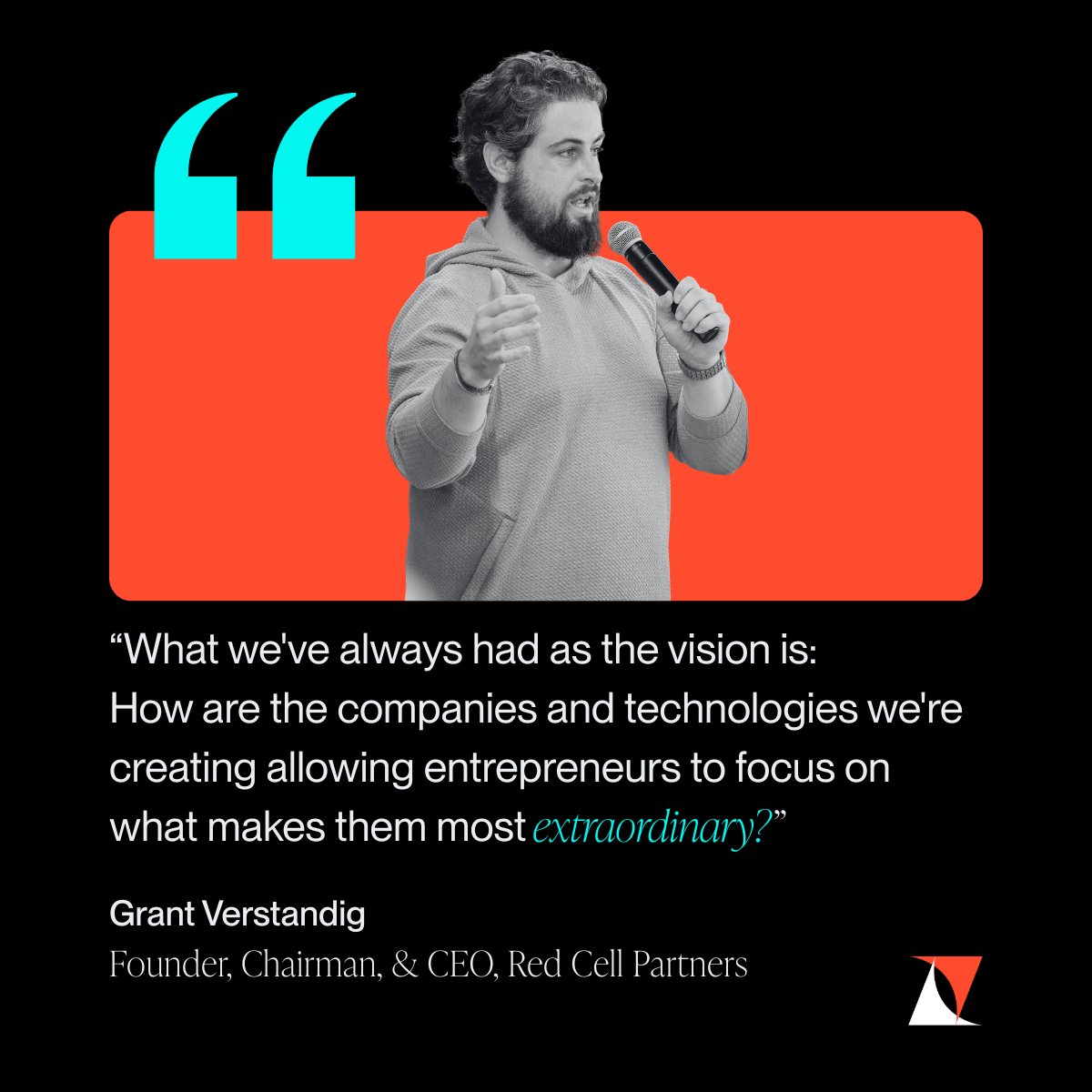 RedCellPartners's tweet image. At our recent All Hands, our Founder, Chairman, and CEO @grantverstandig Verstandig discussed Red Cell&apos;s evolution and strategic direction.

As we build companies, grow our teams, and invest funds across our practice areas, our vision over the last five years remains clear: to…