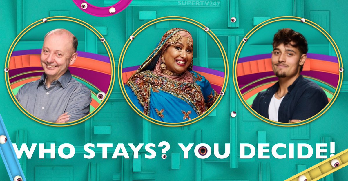 superTV247's tweet photo. 🚨 RICHARD, FARIDA &amp; ZELAH have been nominated for Halloween’s LIVE eviction 🚨 

Who stays? You decide! #BBUK https://t.co/3w6W6y1sLL