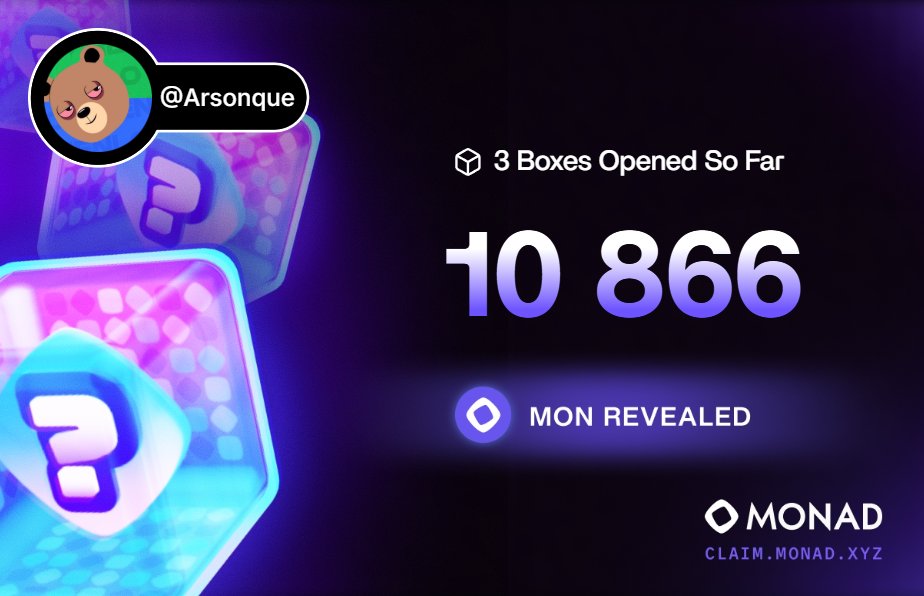 Arsonque's tweet photo. MONAD BOXES 🎁 https://t.co/4VL8k0Nr93