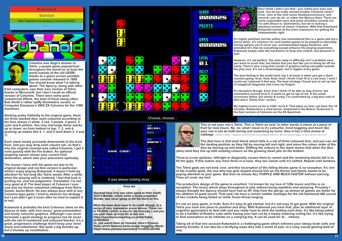 ShaunBebbers's tweet photo. Whilst it wasn't my favourite game reviewed in #BreakSpace #3, it contains my favourite review in the whole issue, by the redoubtable #PhilSouth of #YourSinclair fame, no less. Also, he's never heard of @SEGA's columns, it would appear!
https://t.co/S9D4xyxPe5
#Kubanoid #8Bit https://t.co/TqwXkzwoOs