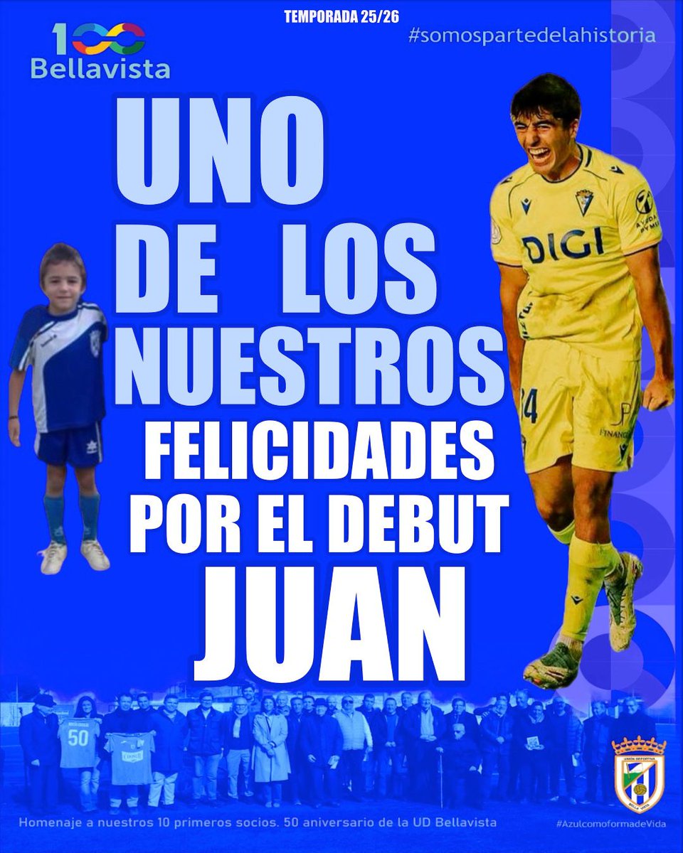 💙💛💙 AZULESSSS 💙💛💙

<a href="/Juandiazzz_/">Juan Díaz</a> uno de los NUESTROS, al que lo hemos visto vestido de azul desde los 3-4 añitos, ha debutado hoy con el <a href="/Cadiz_CF/">Cádiz Club de Fútbol</a> en <a href="/copadelreyRFEF_/">Copa del Rey</a> siendo autor del 1-3 para su equipo. Enhorabuena, Juan!!!

#SomosPartedelaHistoria
#Azulcomoformadevida