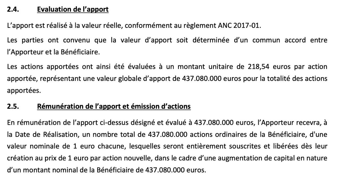 Comme tjrs, cela prend ~ 5 secondes d'aller vérifier: Stanislas Niox-Chateau a apporté, en 2022, ses titres (437 millions) de la société Doctolib a une holding, Neodo, dont il est l'associé et actionnaire unique. Il aurait pu choisir de conserver ses titres en propre...