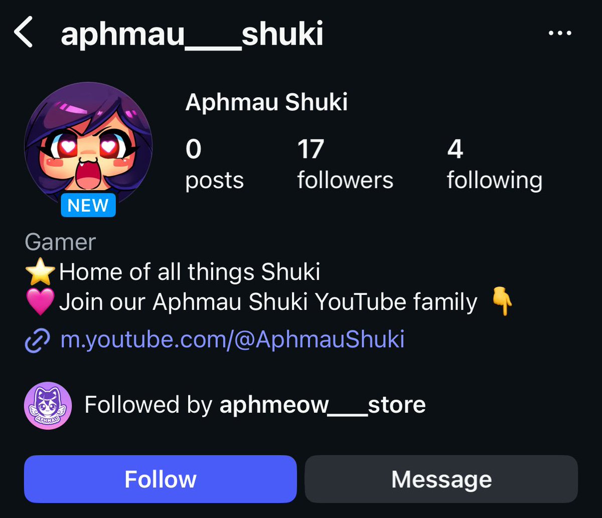 AphtwtUpdates's tweet image. A bunch of new official (?) Aphmau accounts have popped up on Instagram! They all have the same join date (October 2025) and they are all followed by aphmeow__store with similar users. They have no posts yet.

aphmau__diaries, aphmau___shuki, aphmau__games, and aphmau__minecraft!