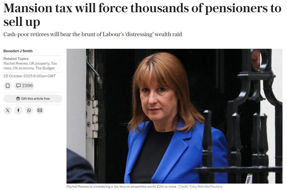 Many retirees would be unable to pay Labour's mansion tax, say specialists.

Lucian Cook of Savills said many of those hit by a mansion tax raid would be older, long-term homeowners who had not prepared for a tax bill amounting to thousands each year.

“It doesn’t follow that if