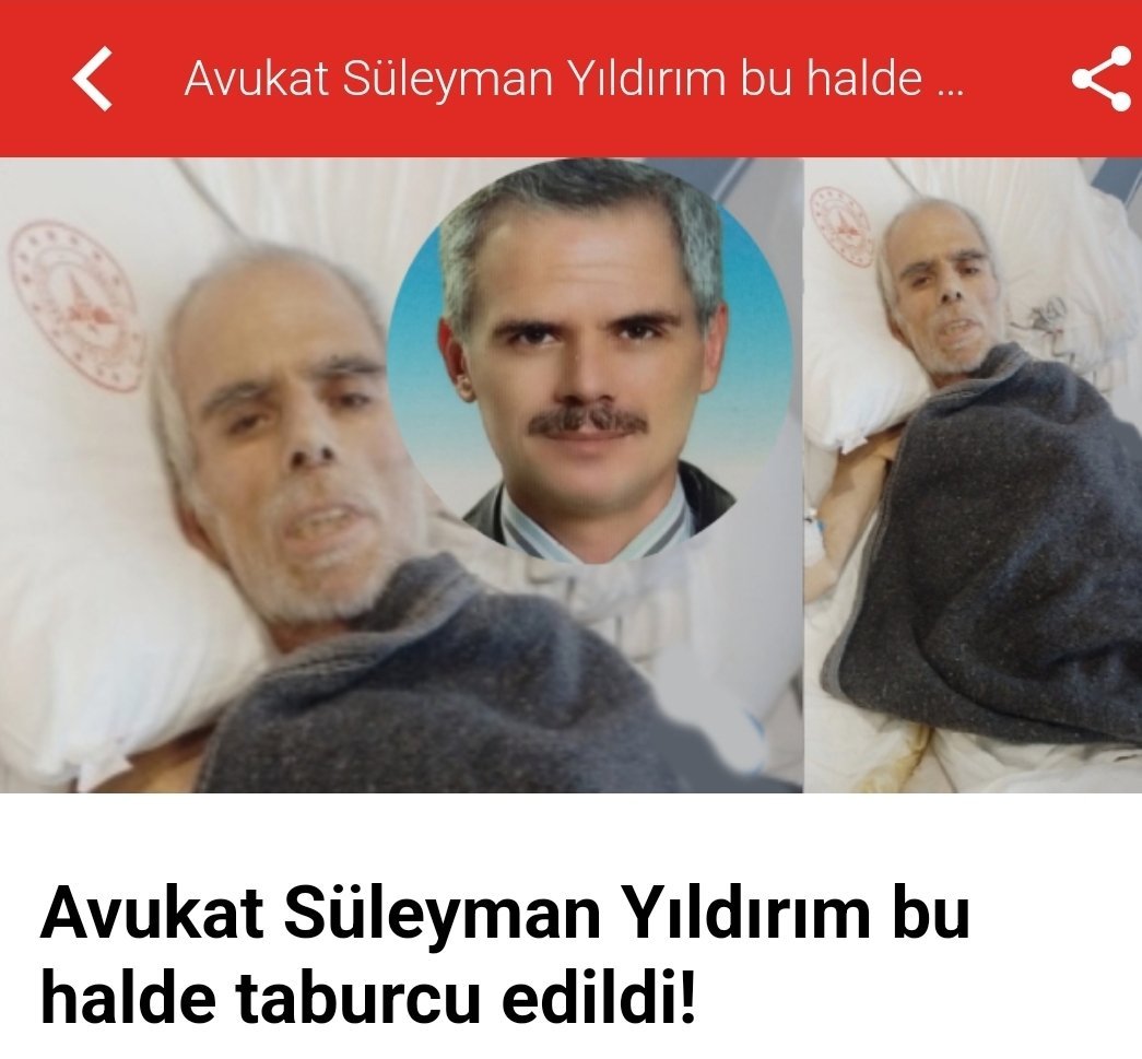 Auschwitz değil. Nazi Almanyası da değil. <a href="/RTErdogan/">Recep Tayyip Erdoğan</a> rejimi Türkiyesi. 

Avukat Süleyman Yıldırım bu şekilde tahliye edildi. Yaşattıklarınızı yaşamadan ölmeyin inşallah !!