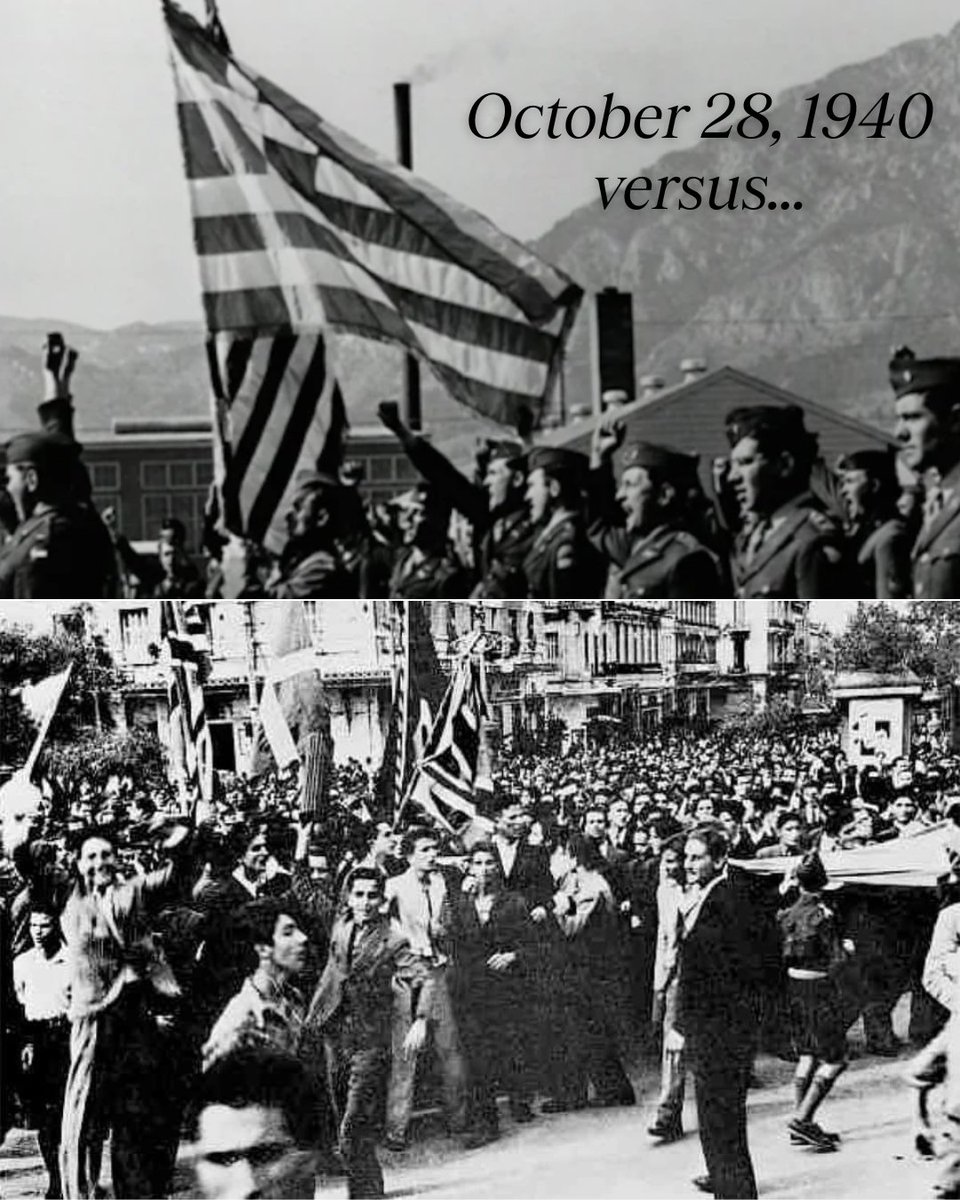 oxidayfndation's tweet photo. We wish you a wonderful #OXIDay!🇬🇷
On this day in 1940, the Greeks made history by courageously saying ‘OXI,’ or ‘No,’ to the Axis Forces’ invasion.
Today, we celebrate history in the making, as we honor those saying ‘OXI’ to tyranny around the world. https://t.co/B7u29WunJF