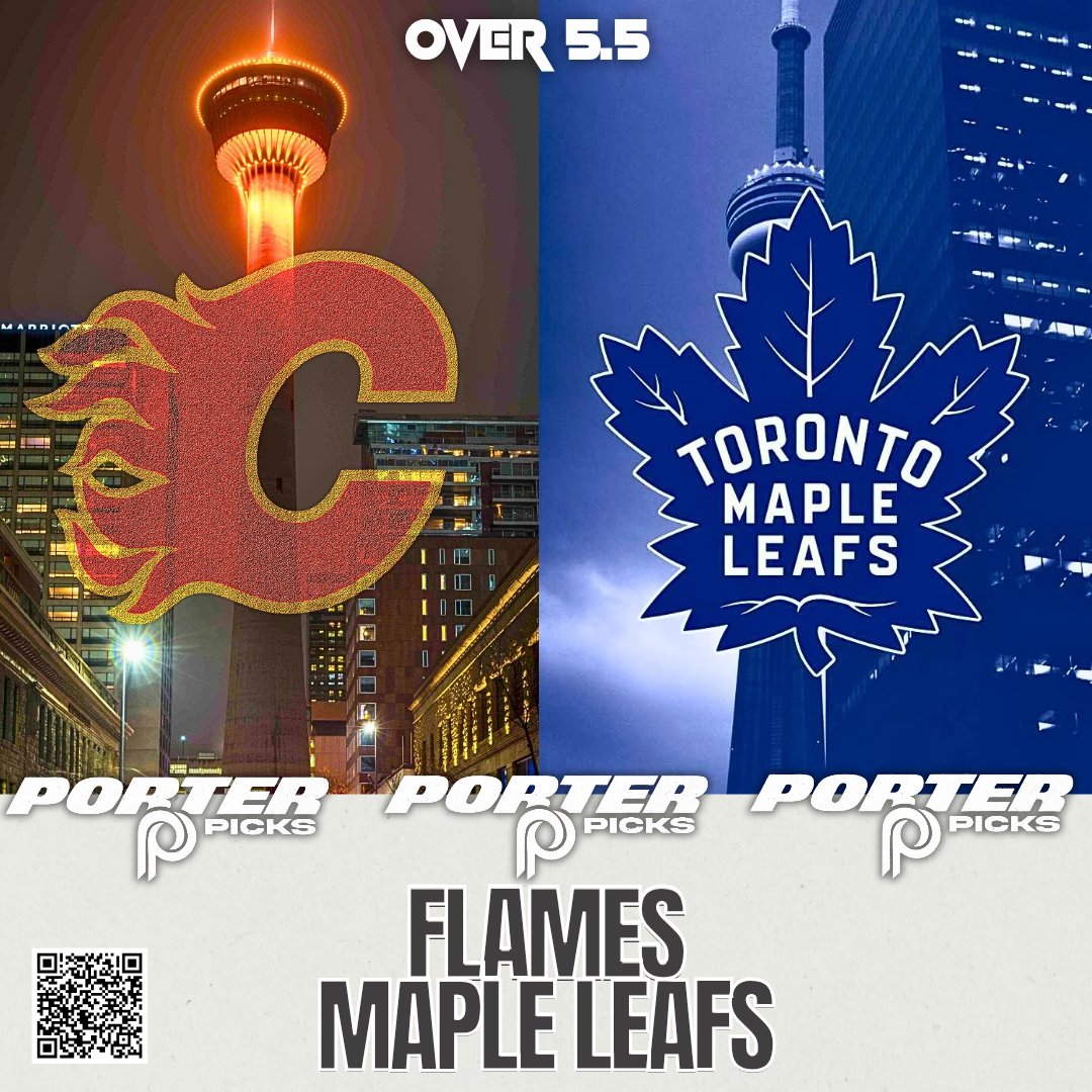 FLAMES/MAPLE LEAFS 

OVER 5.5 (-120) 

3:00pm PST 

🏒🥅🏒🥅