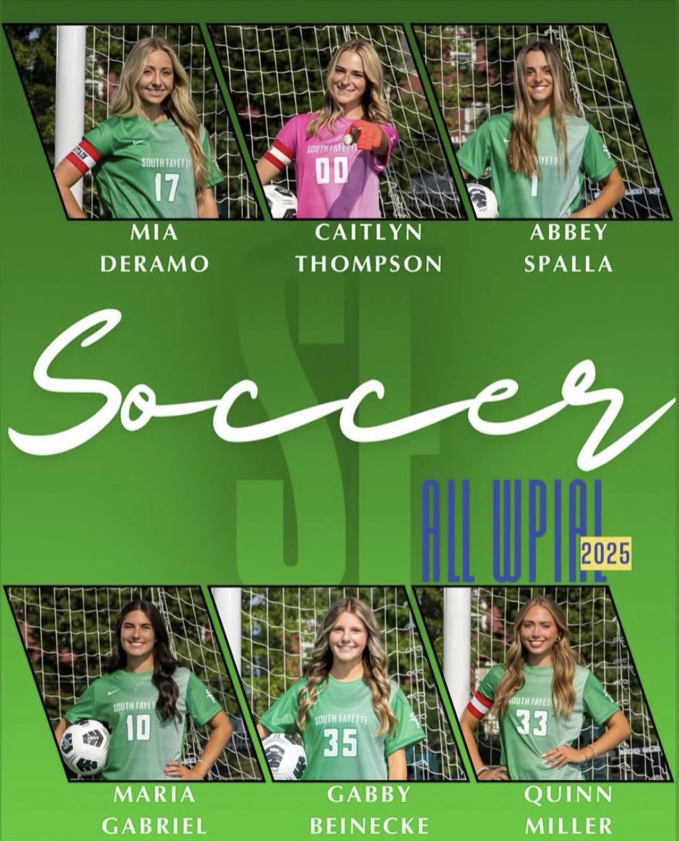 Congrats to our ALL-WPIAL 
South Fayette Lions!! 2025
🇺🇸🇺🇸🦁🦁🦁🦁🦁🦁🇺🇸🇺🇸
<a href="/MiaDeramo/">Mia Deramo</a> <a href="/Cait_Thompson1/">Caitlyn Thompson - 2026 GK</a> <a href="/abbeyspalla/">Abbey Spalla</a> 
Maria Gabriel <a href="/GabbyBeinecke/">Gabby Beinecke | 2028 | ECNL | Forward #96</a> <a href="/QuinnMiller2008/">Quinn Miller</a> 
<a href="/sflionssports/">South Fayette Sports</a>