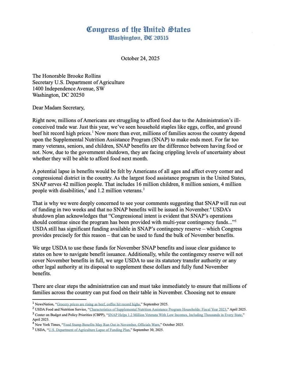 RepSherrill's tweet image. The Trump administration is now cutting off food assistance to over 800,000 New Jerseyans, despite having funds to support the program for November. For Donald Trump and Washington Republicans, cruelty is the point. I will continue to demand that the U.S. Department of…