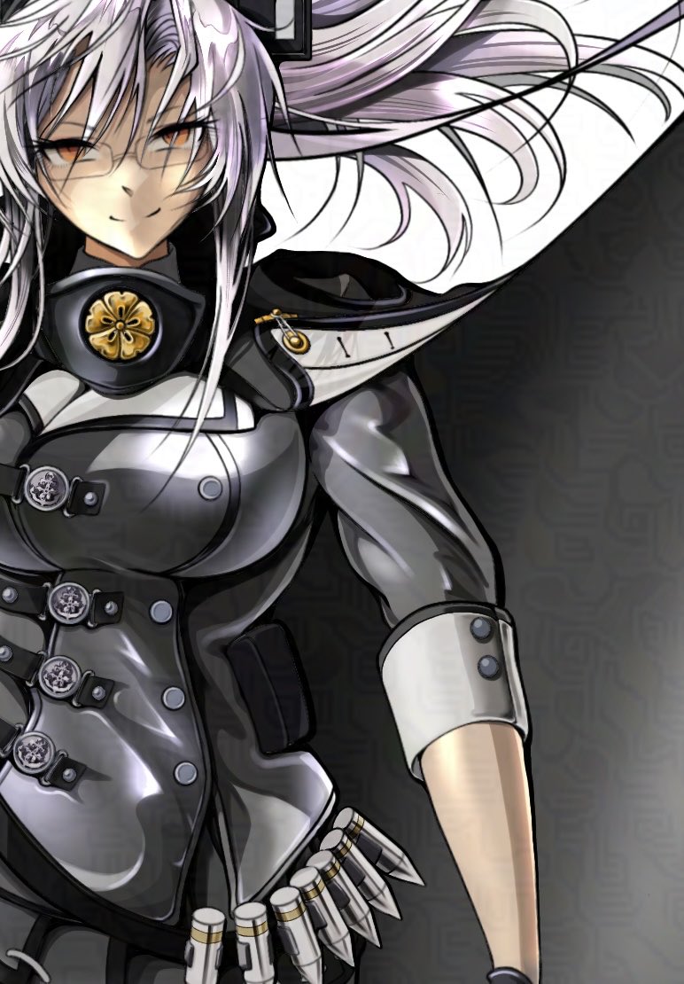 武蔵(艦これ) ,武蔵改二 「早起きお絵描き 加算発光部分を塗りましたが…もう少し控えめにした方がいいかしら。」|おかめのイラスト