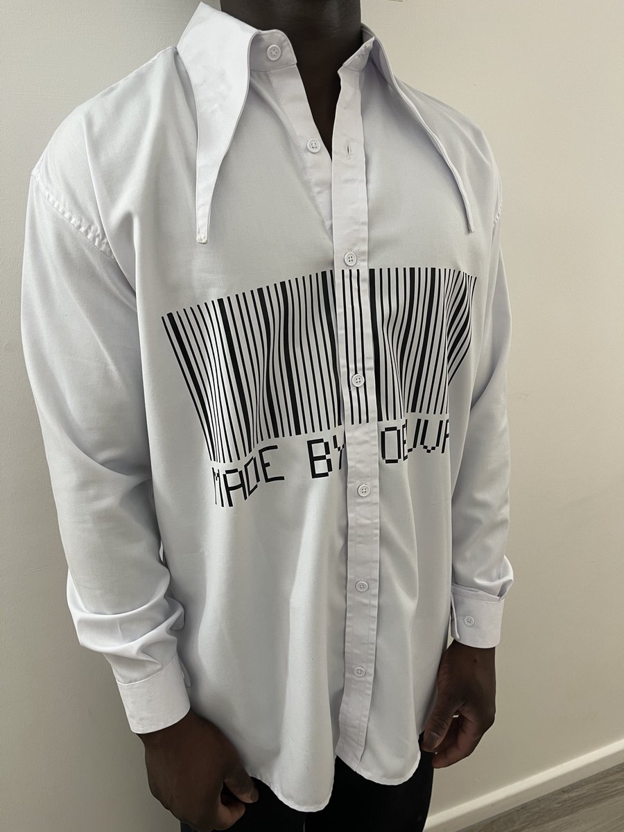 lumisoeuvre's tweet image. EXAGGERATED BARCODE SHIRT SAMPLE 🗂️