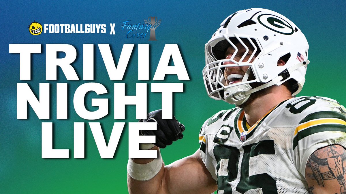 thejoeywright's tweet photo. Join myself and @bryantjake_ tonight for Trivia Night Live! We will be answering your Week 9 waiver, trade, and start/sit questions ALL while playing Trivia tonight starting at 7 PM/EST!

See you then! https://t.co/WP68argUZ6