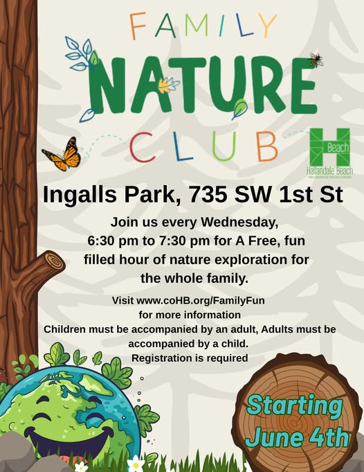 🌿🐾 Adventure awaits at Ingalls Park (735 SW 1st St)! 🌳✨ Join us for our Family Nature Club every Wednesday! 🌈 Together, we'll dive into the wonders of nature and uncover its amazing secrets! 🌼👦👧
For more information, visit coHB.org/FamilyFun