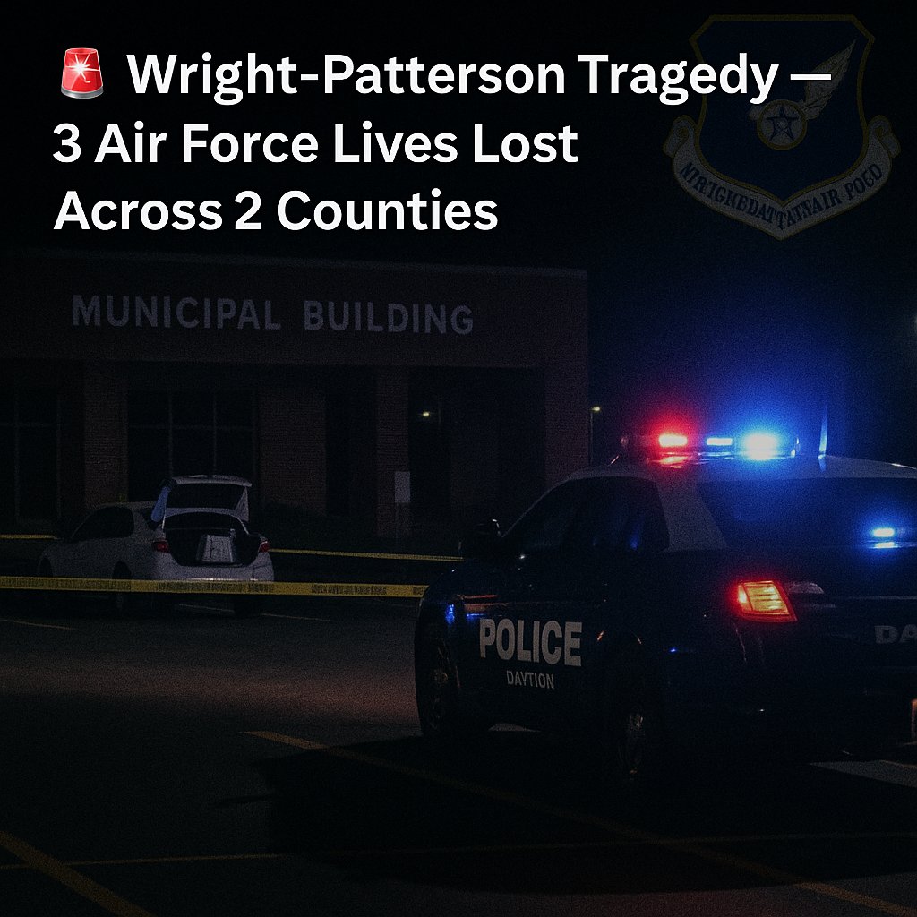 🚨 [UPDATE] Wright-Patterson Tragedy  3 Air Force Lives Lost Across 2 Counties

Something terrible unfolded in Ohio this weekend.

Three people all connected to Wright-Patterson Air Force Base are dead in what investigators are calling a double murder-suicide.

Early Saturday
