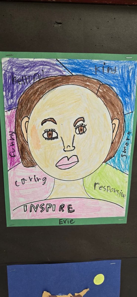 360Kyle's tweet image. Evie’s self portrait at school 😭❤️