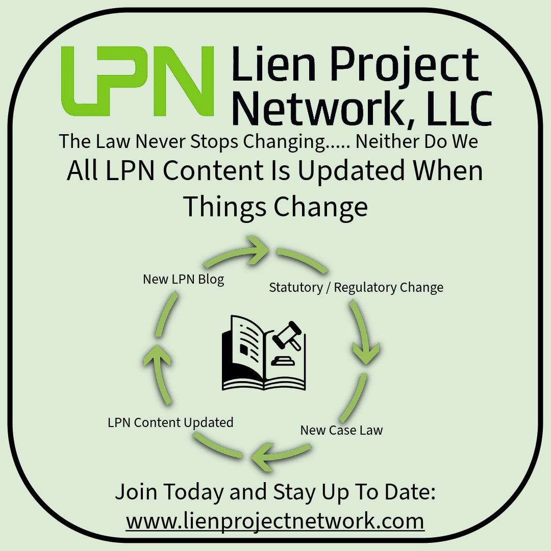 LienProjectNet's tweet image. Laws shift. So do we. LPN content is continuously updated to reflect statutory changes, policy revisions, and new court rulings.

Stay current. Stay compliant.
#LienResolution #AttorneyEducation #LegalUpdates